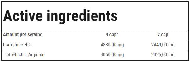 L-Arginine Xtreme 1220 mg - 90 capsules