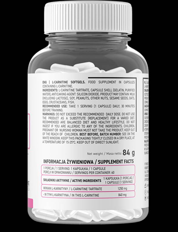 L-Carnitine 1250 mg 60 capsules