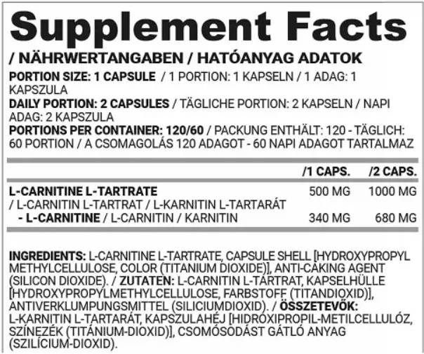L-Carnitine Capsule for Women - 60 capsules