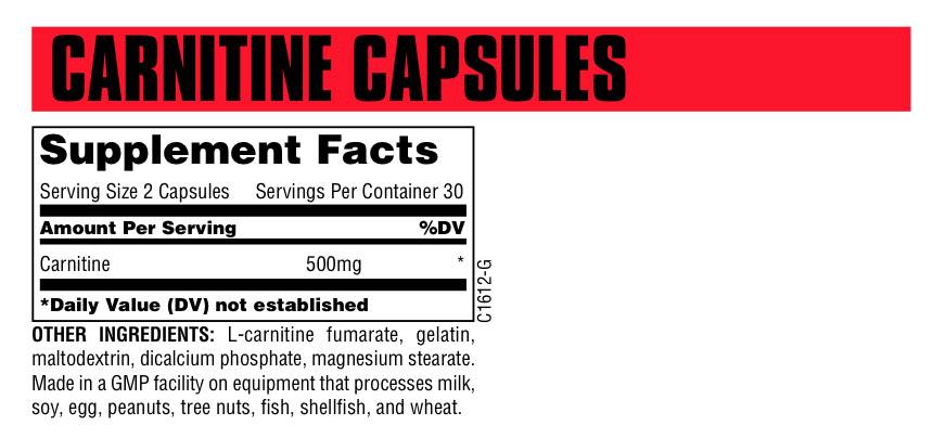 L-carnitine capsules 60 capsules