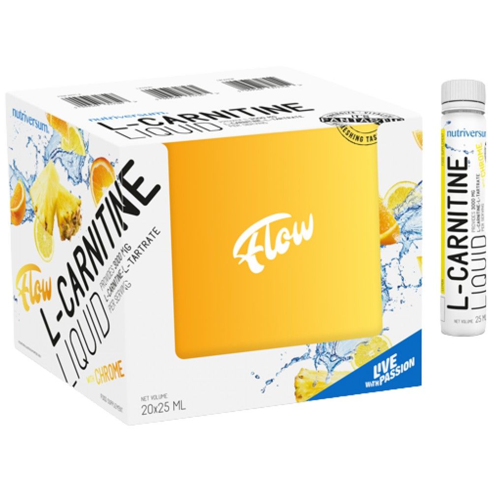 L-carnityna płyn strzała 3000 | z chromem - 20 x 25 ml
