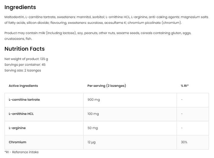 L-carnitin läschen 90 sublingual Tablets