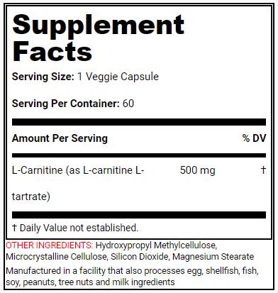 Potencia L -carnitina - 60 cápsulas