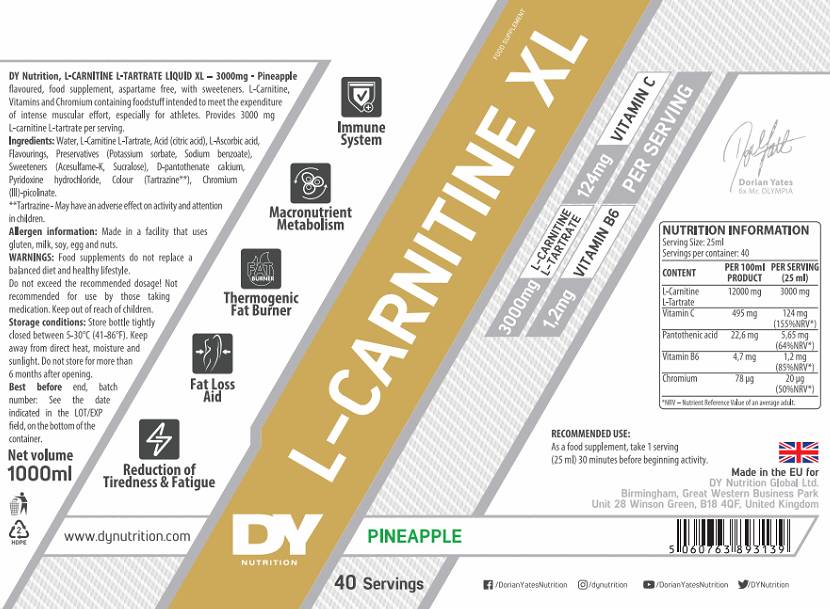 L -karnitin XL Kapalina - 1000 ml