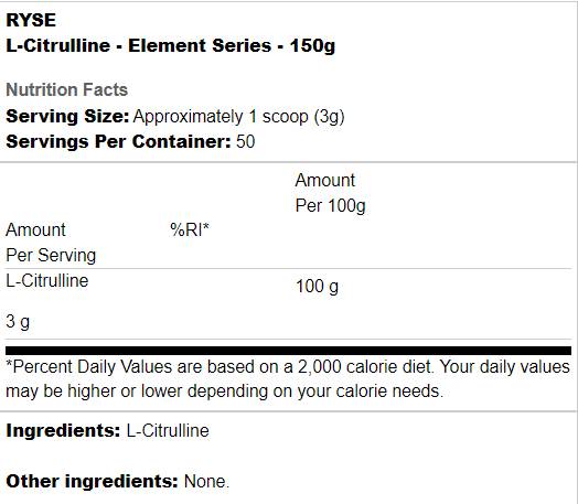 L-citrulline | Elementų serija - 150 gramų