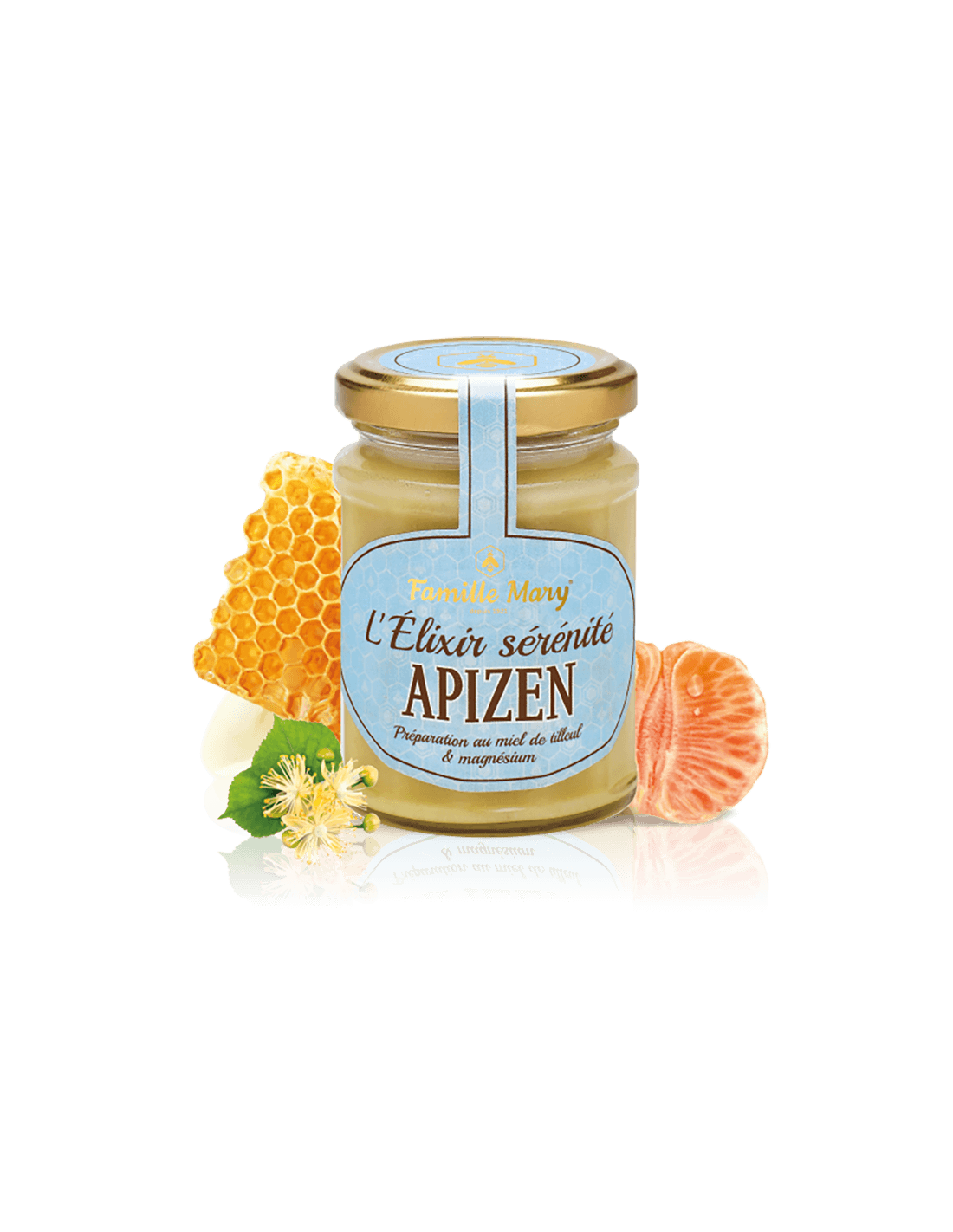 L' Elixir sérénité Apizen/ Apizen (linden honey + magnesium and red mandarin essential oil), 200 g Famille Mary