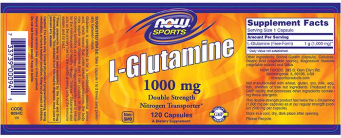 L -glutamina 1000 mg - 120 cápsulas