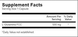 L -glutamina 500 mg - 100 cápsulas