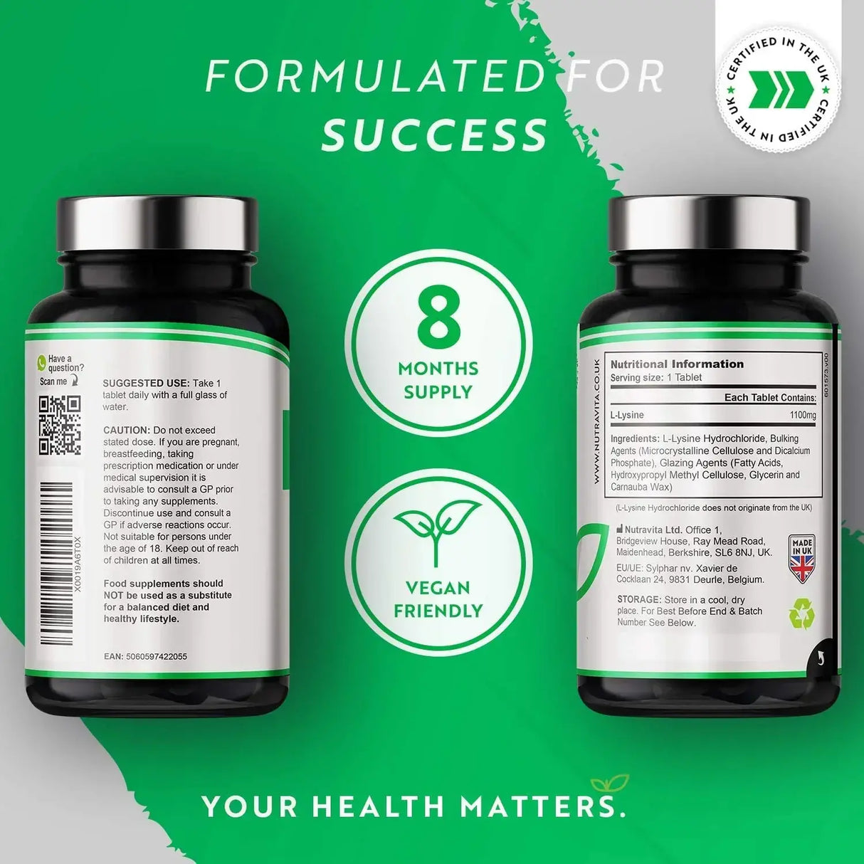 L-licine 1100 mg 240 Vegan tablet