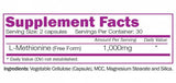 L-metionine 1000 mg 60 cápsulas