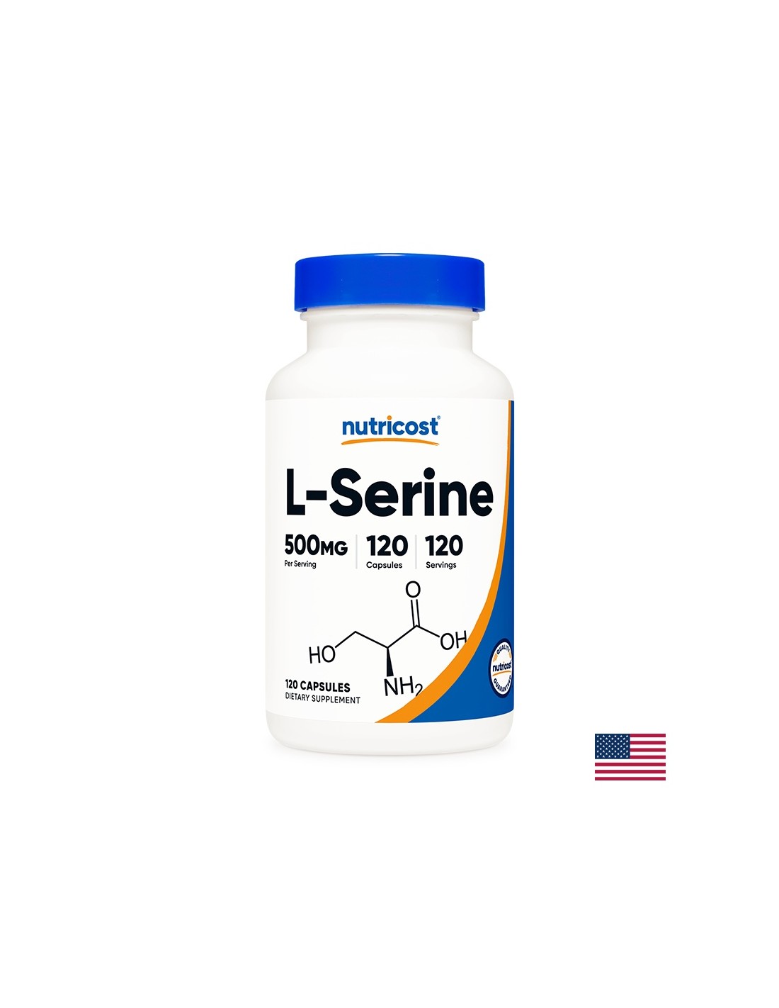 Geheugen en concentratie - L-Serine, 500 mg/120 capsules <tc>Nutricost</tc>