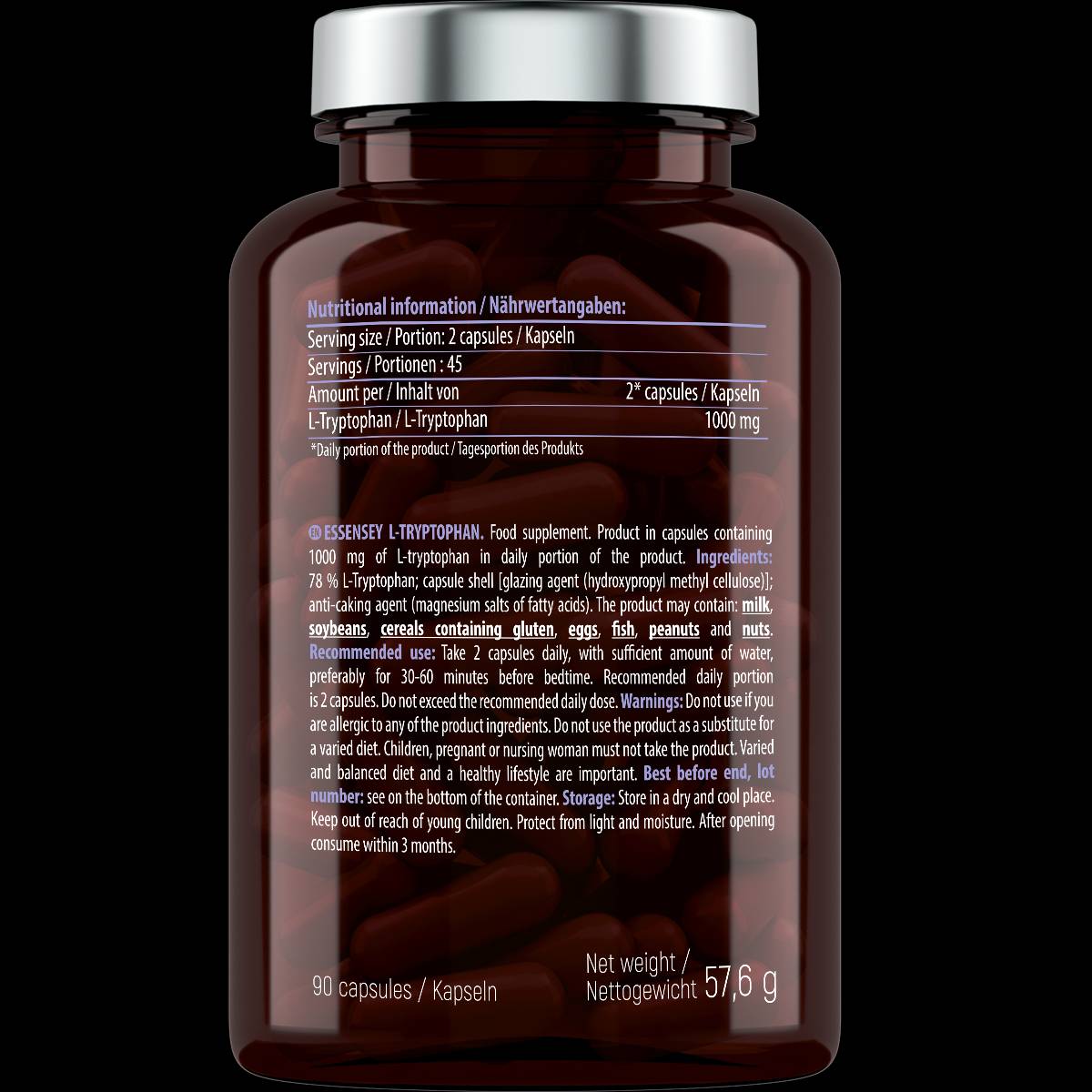 L -tryptophan 500 mg - 90 capsules