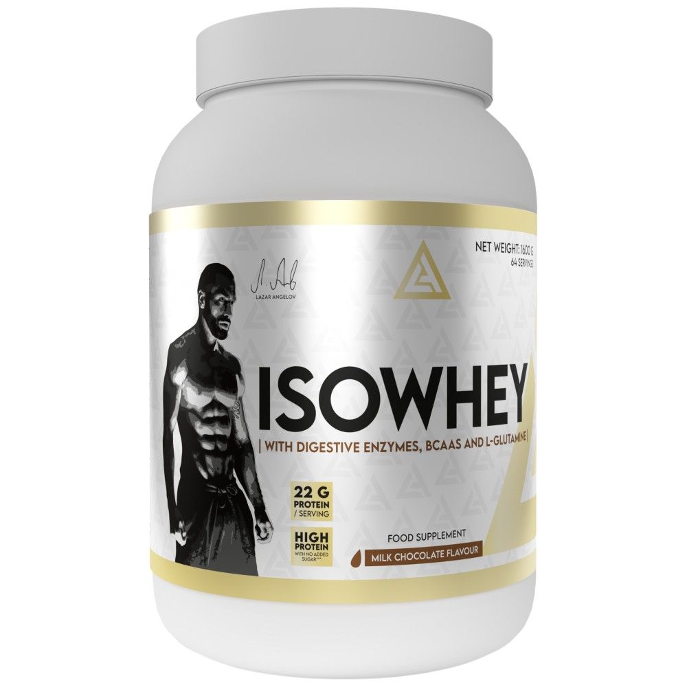 Isowhey | Whey -eiwit isolaat met spijsverteringsenzymen, BCAA en glutamine - 1600 gram