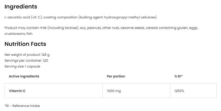 Vitamin C 1000 mg - 90 Таблетки