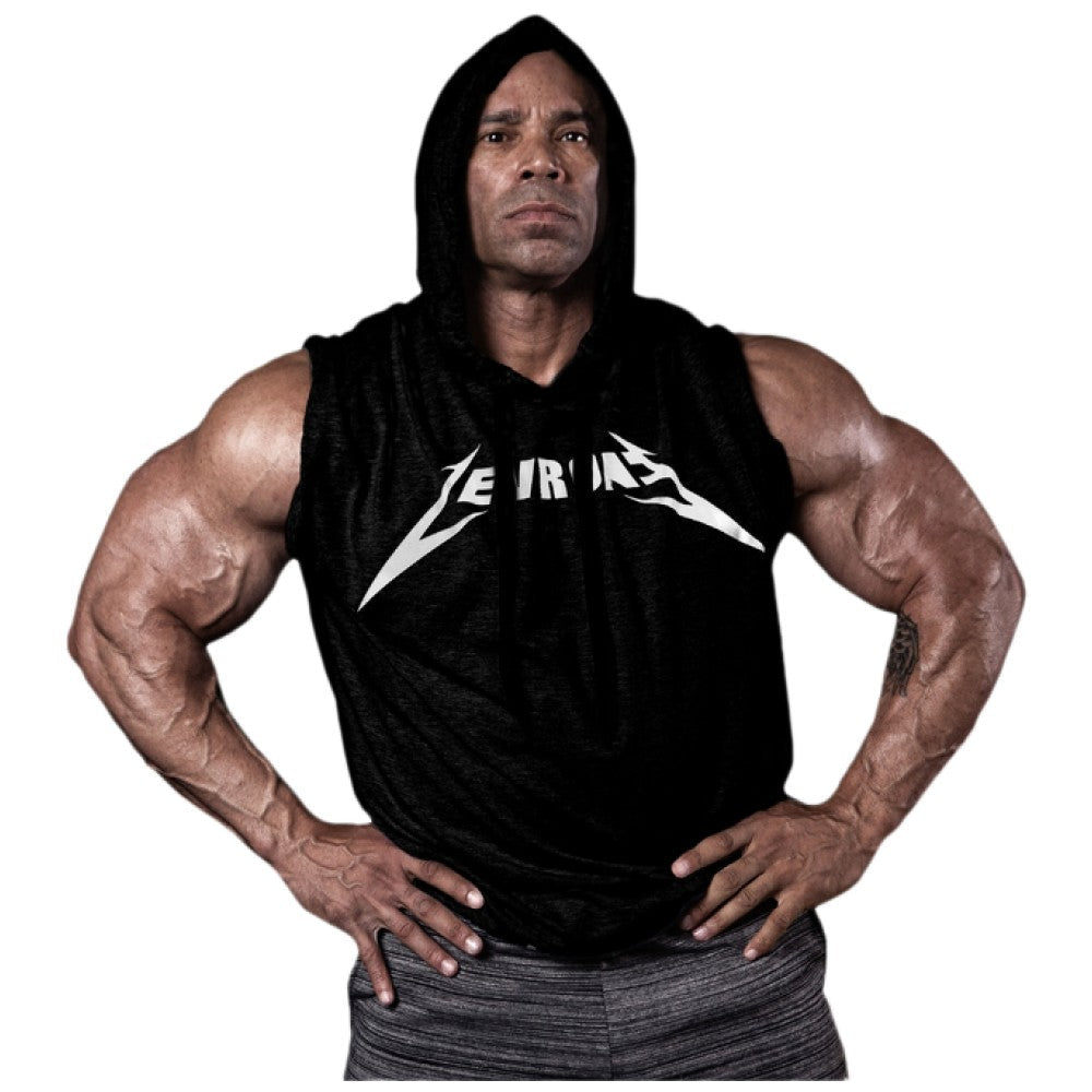Men's sweatshirt without sleeves / LM Hoodie Sleeveless Black