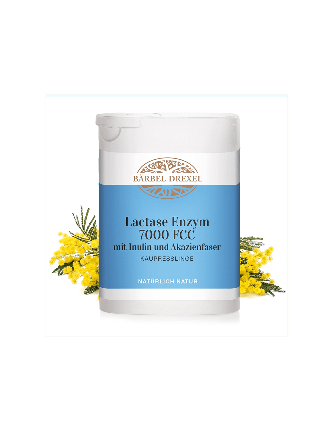 Lactase Enzym 7000 FCC mit Inulin und Akazienfaser/ Lactase enzyme, 75 chewable tablets Bärbel Drexel