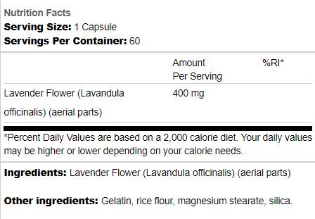 Lavender Flower 400 mg 60 capsules