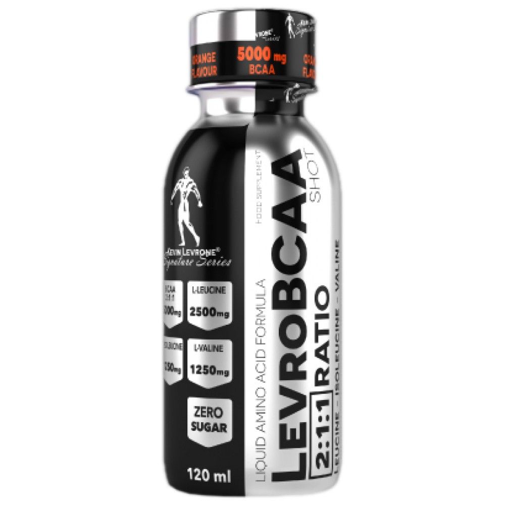 „Levrobcaa“ šūvis/5000 mg BCAA su nuliniu cukrumi - 12 x 120 ml