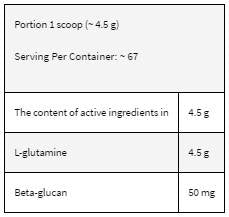 Levroshield/glutaminas + beta -gliukanas - 300 gramų