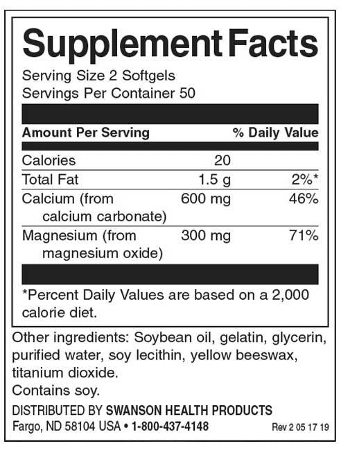 Liquid Calcium & Magnesium - 100 Gel capsules
