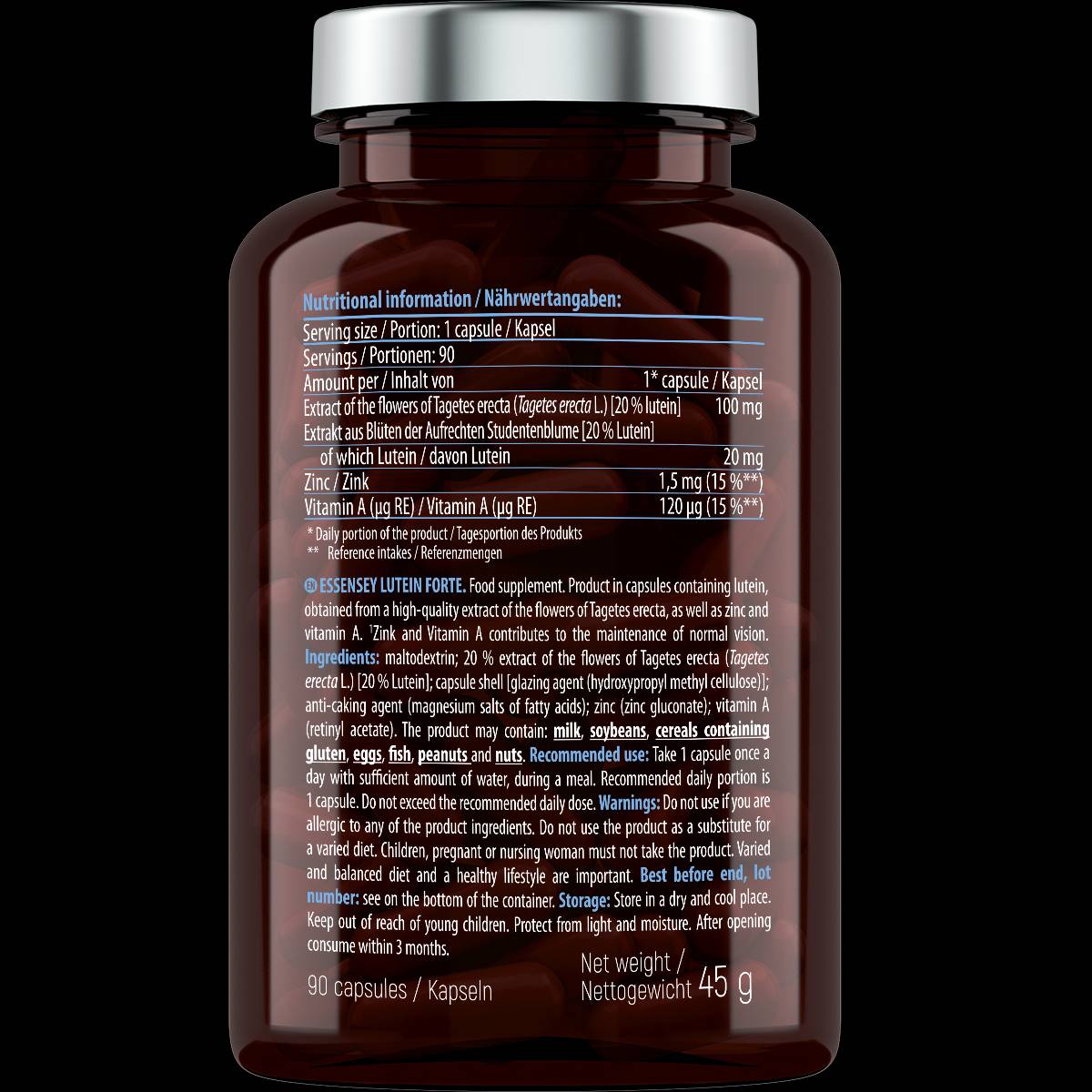 Lutein Forte 20 mg | with Zinc & Vitamin A - 90 capsules