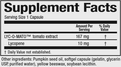 Lycopene 10 mg - 60 Gel capsules