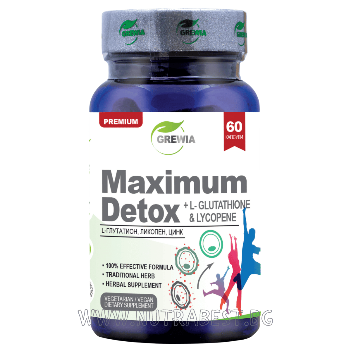 MAXIMUM DETOX + L-GLUTATHIONE & LYCOPEN /60 CAPSULES, 30 DOSES/ GREWIA