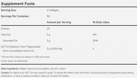 MCT -olie 1000 mg - 150 gelcapsules