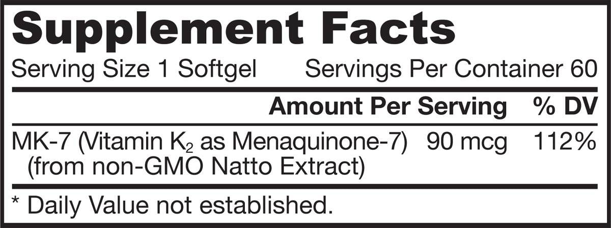 MK-7 90 mcg - 60 Gel capsules