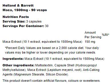 Maca 1500 mg - 90 Kapselen