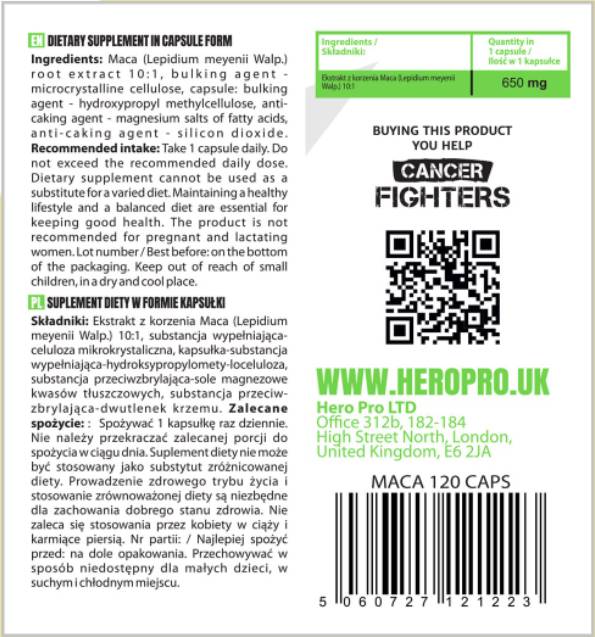 Maca 650 mg - 120 capsules