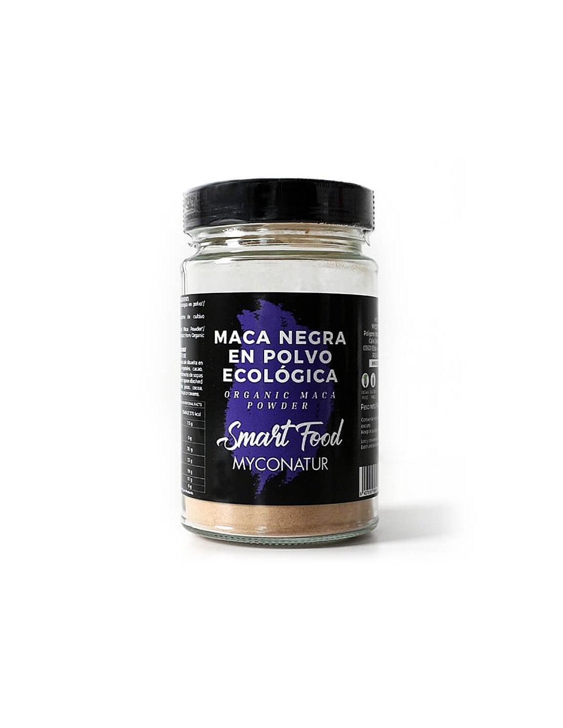Maca negra en polvo, Bio - Organic black maca powder, 200 g Myconatur