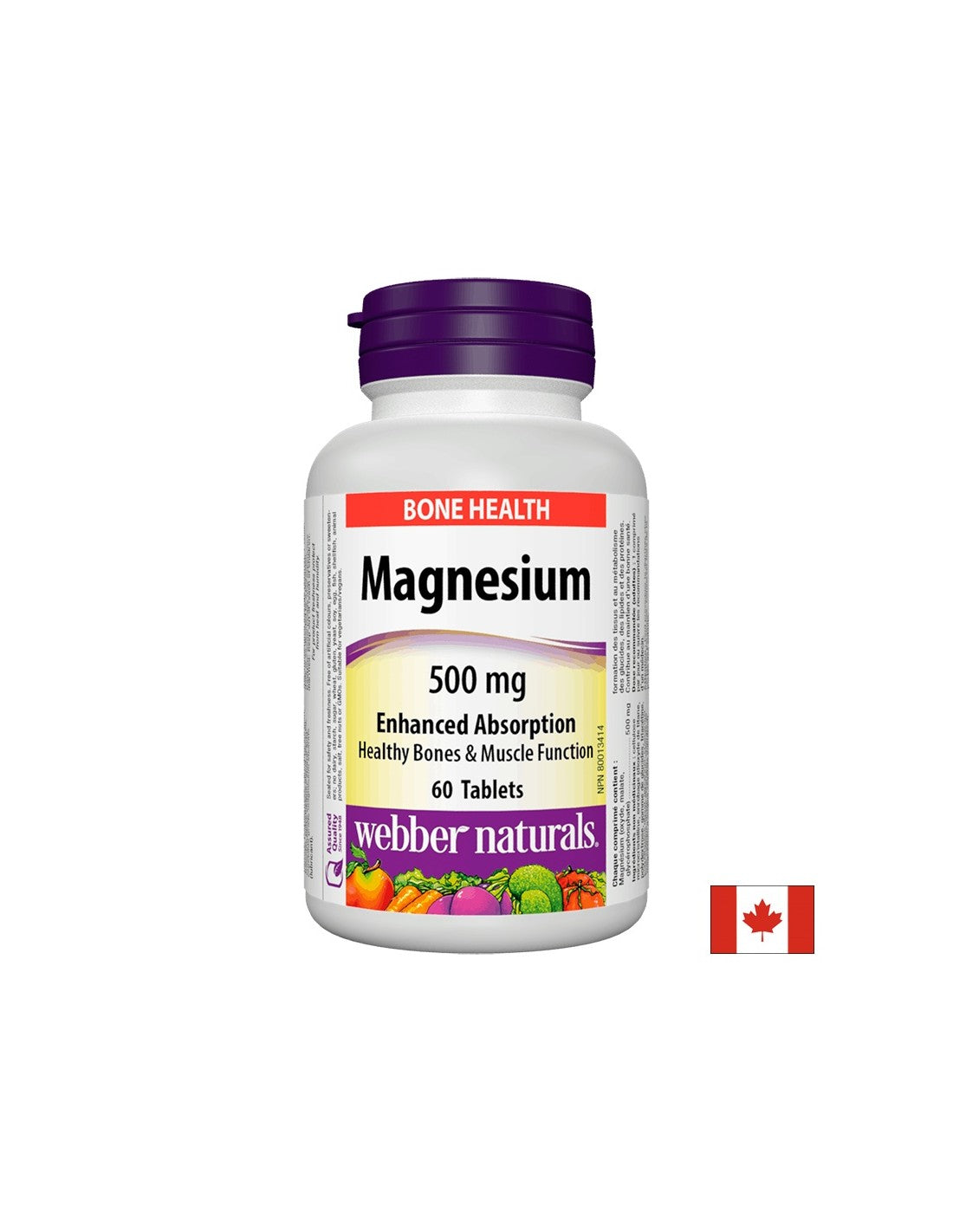 Magnio/ magnio 500 mg x 60 tablečių su optimaliais absorbcijos „Webber“ natūralais
