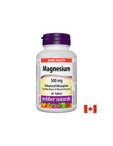 Magnio/ magnio 500 mg x 60 tablečių su optimaliais absorbcijos „Webber“ natūralais
