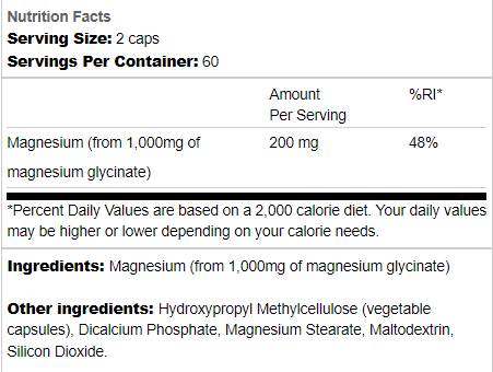 Magnesiumglycinaat 200 mg - 120 capsules
