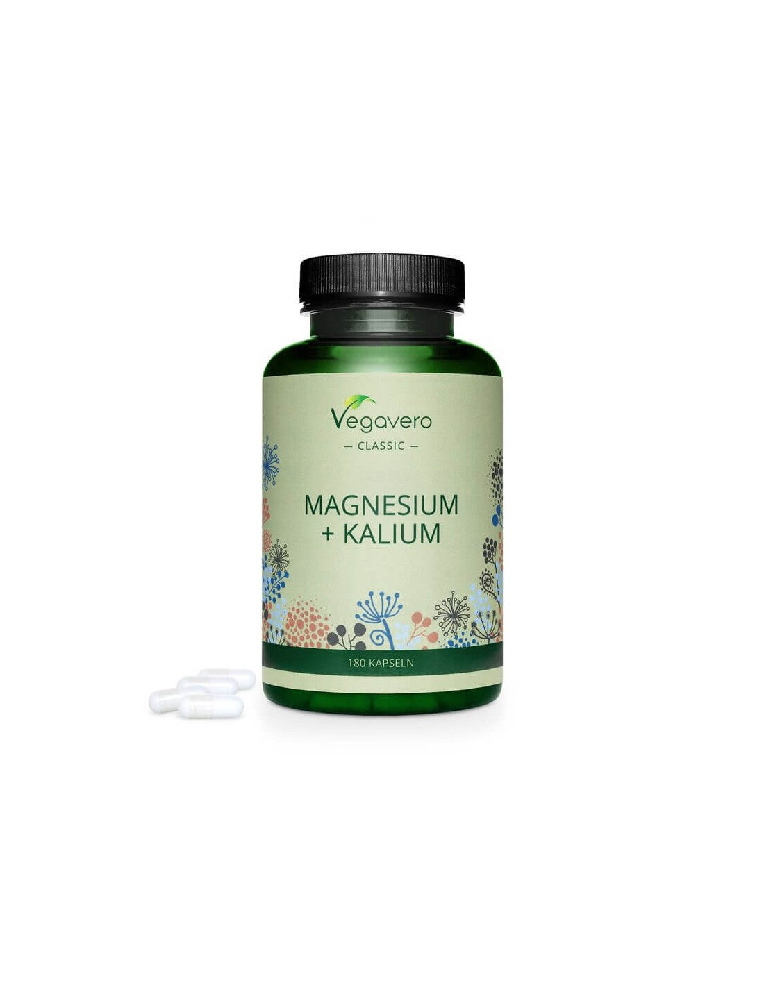 Magnesium + Kalium, 180 capsules, 100% Vegan Vegavero