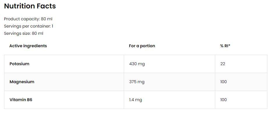 Magnesium Shot / with Potassium + B6 - 80 ml