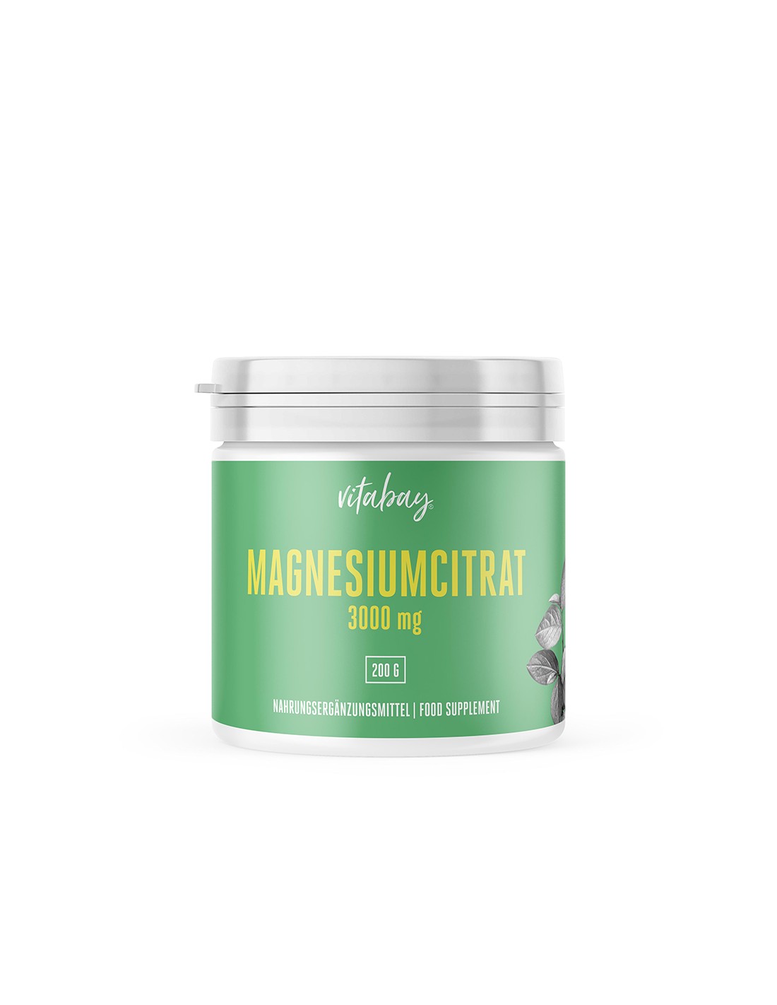 Magnesiumcitrat - Magnesium Citrate Powder, 100% Vegan, 200g Vitabay