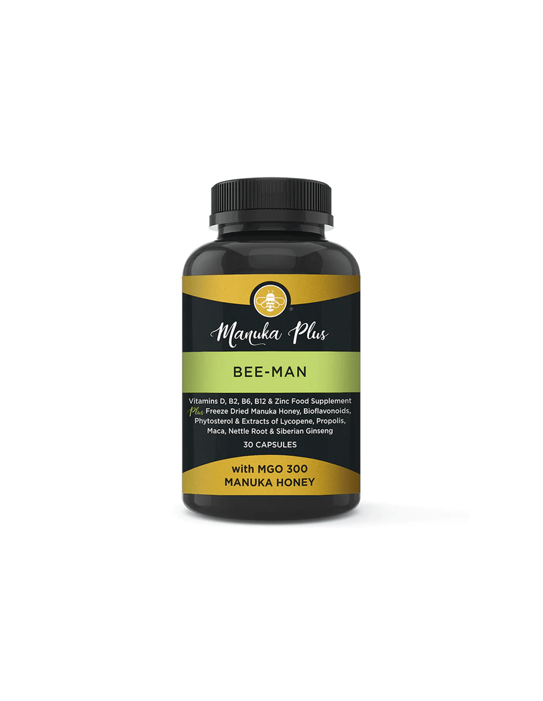 Manuka Plus Bee Man with MGO 300 - Manuka Honey - Formula for men with manuka honey MGO 300, 30 capsules
