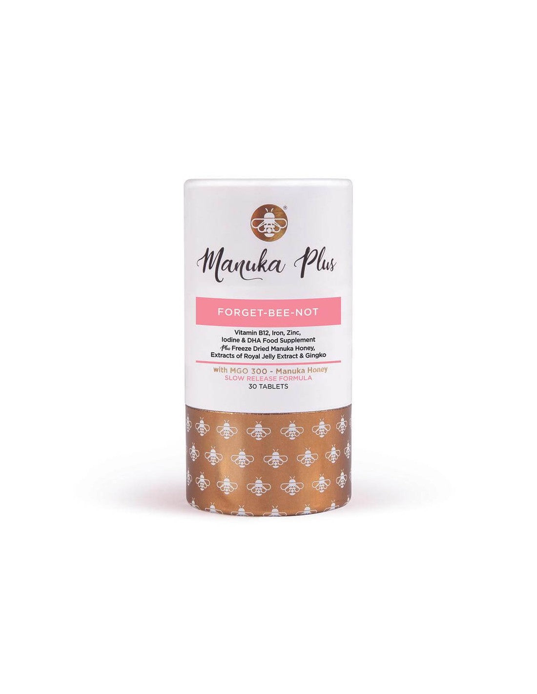 Manuka Plus® Forguła Forget-Bee-Bee-Not / Strong Pamięć z miodem Manuka, MGO 300, 30 tabletek