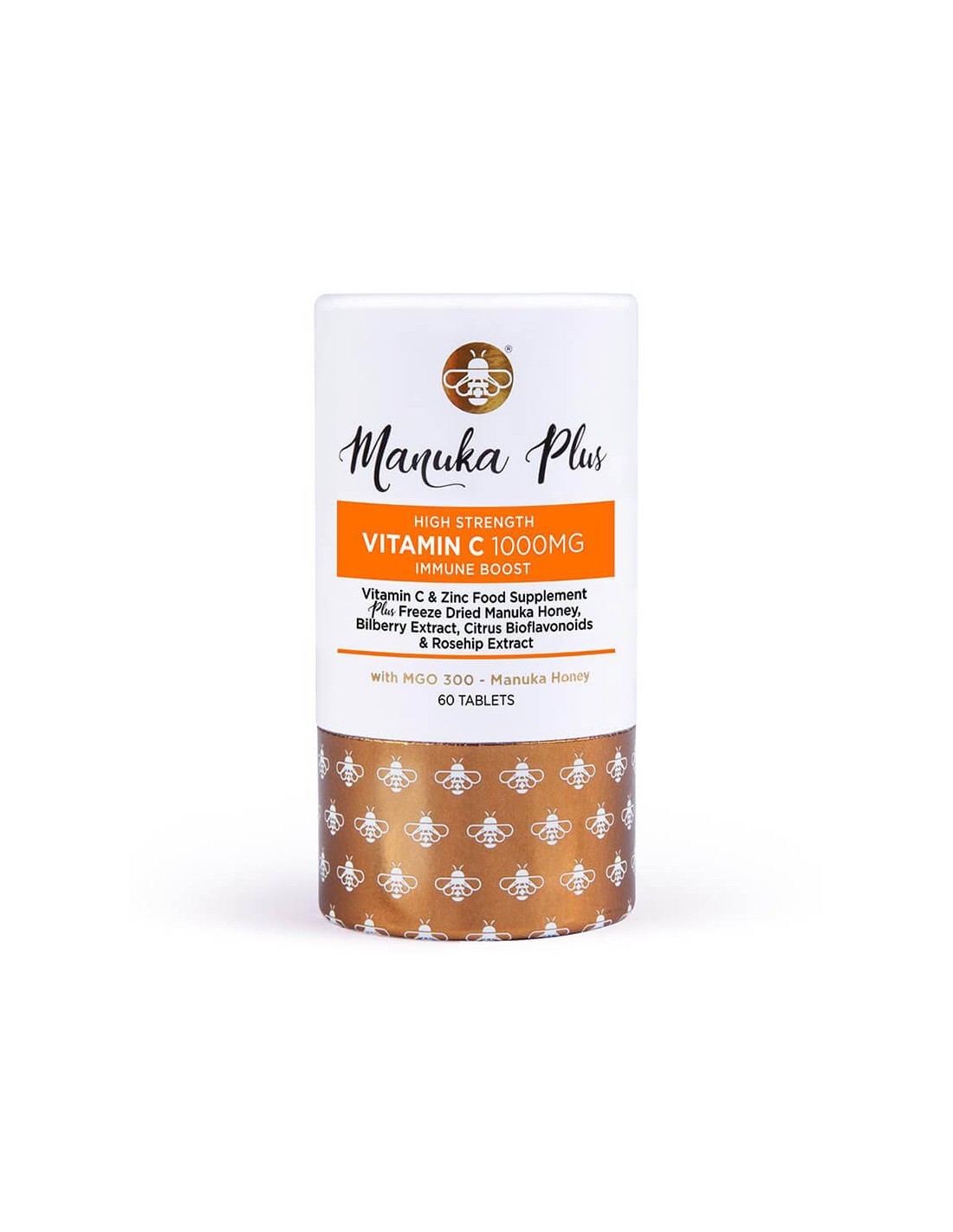 Manuka Plus High Strength Vitamin C Immune Boost with MGO 300 / Formula for strong immunity with manuka honey, 60 tablets