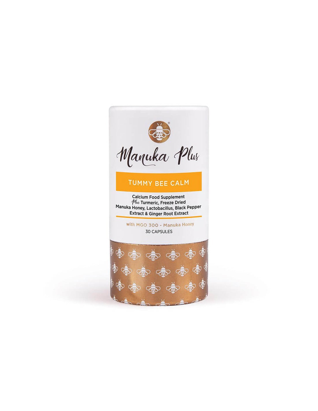 Manuka plus břicha Bee Calm s MGO 300 / Manuka Honey vzorec pro dobré trávení, 30 tobolek