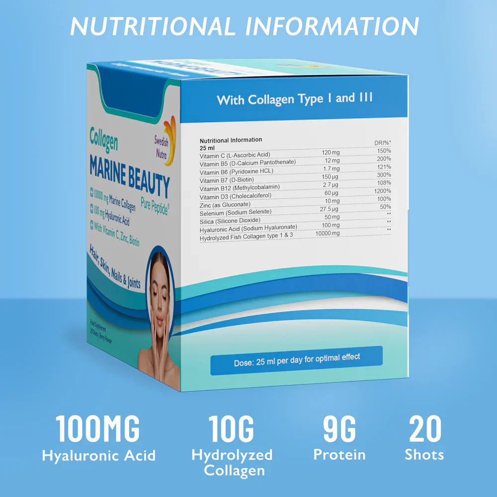Fish Collagen Marine Beauty 10000 mg with hyaluronic acid 100 mg /20 x 25 ml/