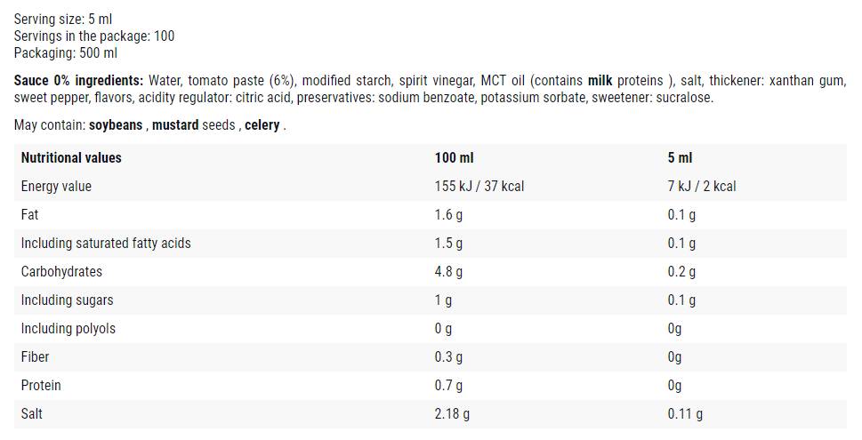 Mayo - kečup / 0 kalorická omáčka - 500 ml