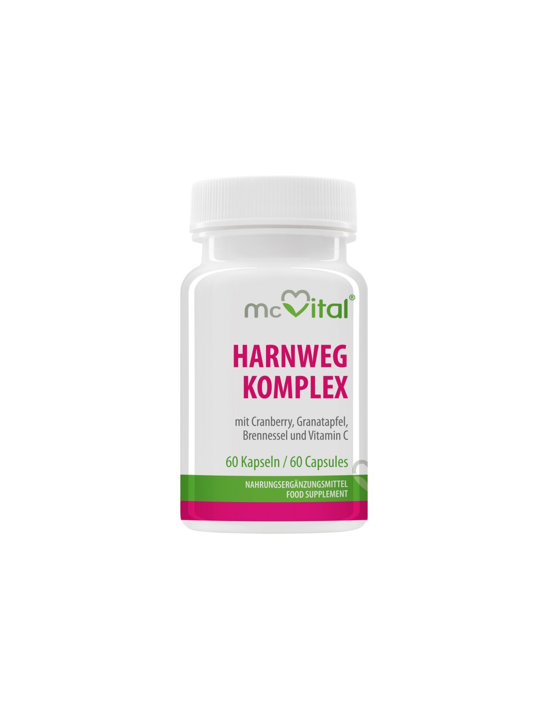 McVital® HarnWeg Komplex - Kompleks na drogi moczowe z żurawiną, granatem, pokrzywą i witaminą C, 60 kapsułek <tc>Vitabay</tc>
