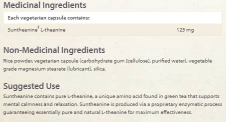 Mentale kalmte / l -theanine 125 mg - 60 capsules