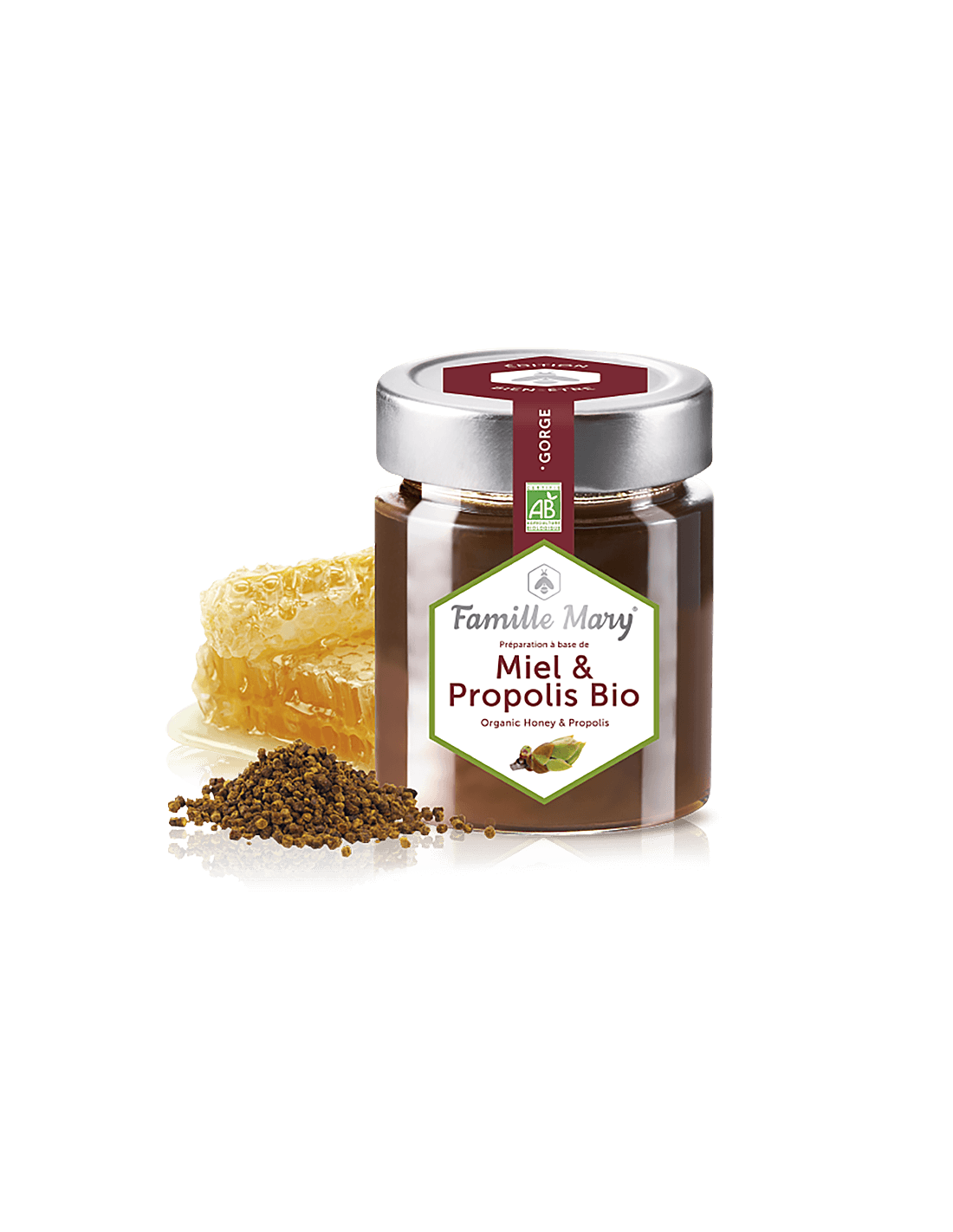 Miel & Propolis Bio / Bio acacia honey + propolis, 170 g Famille Mary