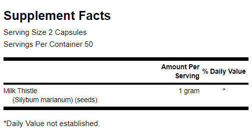 Milk Thistle 500 mg - 100 cápsulas