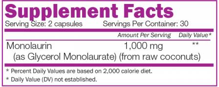 Monolaurin 1000 mg - 60 capsules