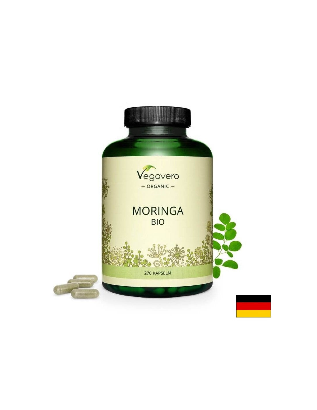 Moringa Bio, 270 capsules, 100% Vegan Vegavero